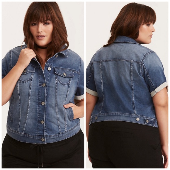 short sleeve denim vest